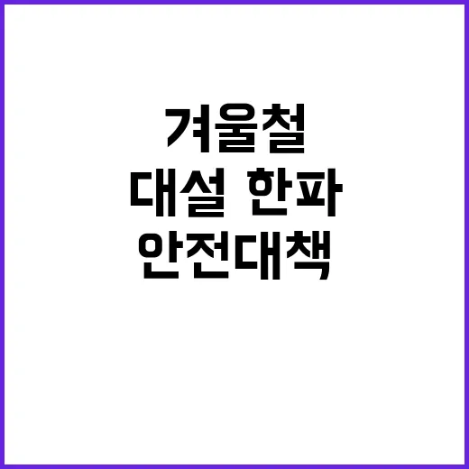 겨울철 안전대책 대설·한파와 화재 예방 필수!