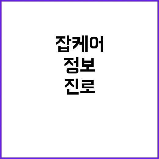 진로·취업 정보 잡케어 서비스로 한눈에 확인!