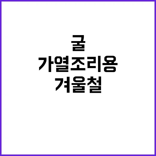 노로바이러스 주의! 겨울철 가열조리용 굴 필수 익히기