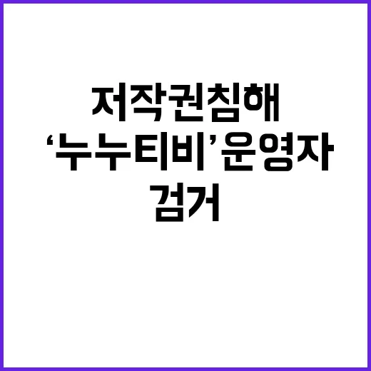 저작권 침해 ‘누누티비’ 운영자 긴급 검거!