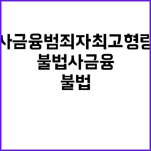 불법사금융 범죄자 …