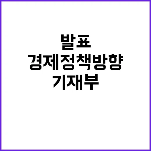 경제정책방향 사실상 결정된 바 없다는 기재부 발표!