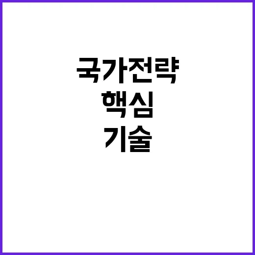 국가전략기술 핵심사업을 위한 과감한 지원 발표!