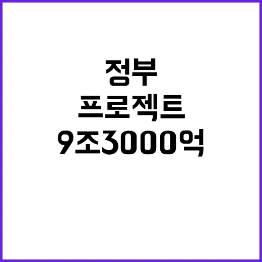 9조3000억 정부의 7개 프로젝트 지원 발표!