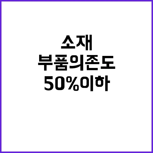 소재·부품 의존도 50% 이하 달성의 비밀 공개!