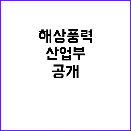 “해상풍력 질서와 건강을 위한 산업부 노력 공개!”