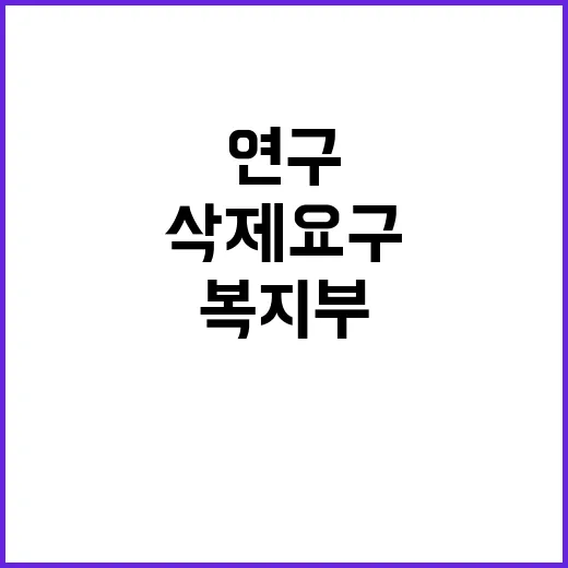 복지부 “특정 연구결과 삭제 요구 사실 무근”