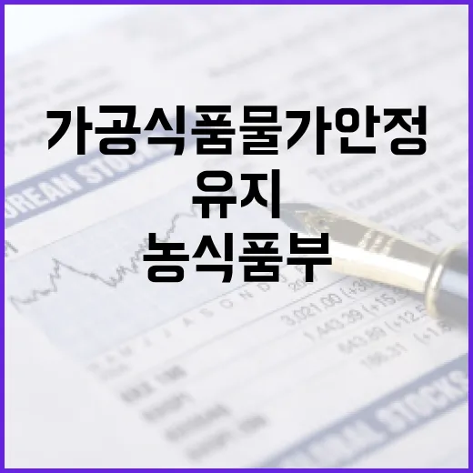 농식품부 가공식품 물가 안정 유지 비법 공개!