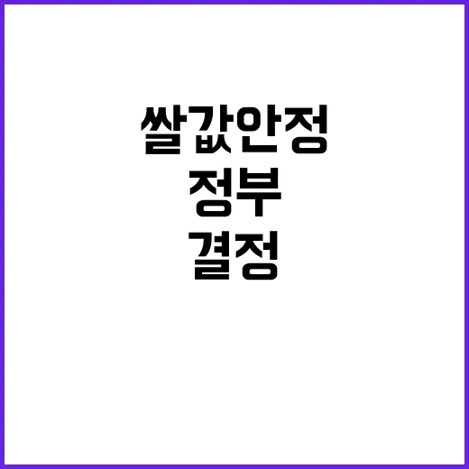 쌀값 안정 정부의 …