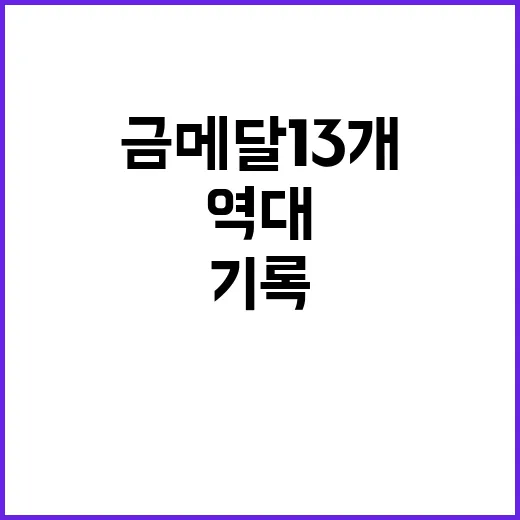 금메달 13개 팀코…