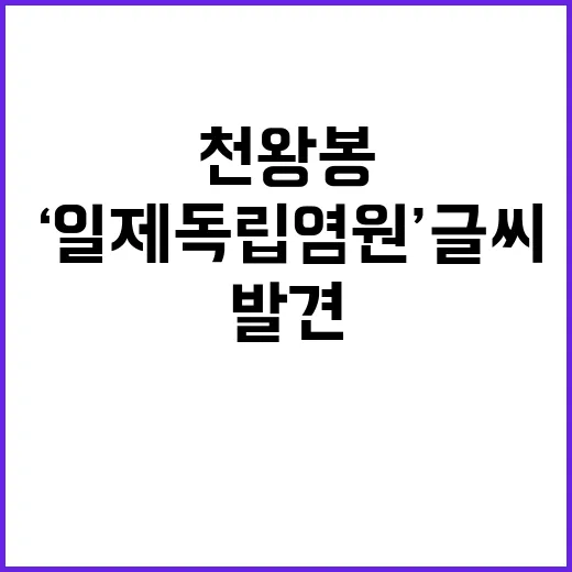 ‘일제 독립 염원’…