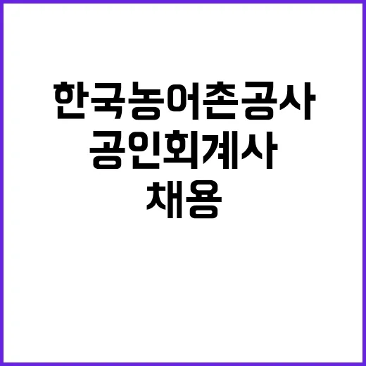 한국농어촌공사 본사 자산재무처 전문계약직(공인회계사) 채용 공고