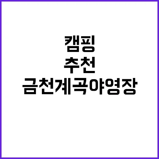 금천계곡 야영장 숨…