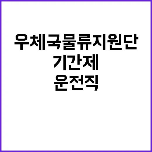 우체국물류지원단 광주지사 영암사업소 기간제(운전직, 휴직자대체) 채용 공고