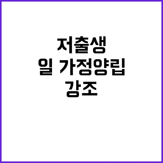 저출생 지원 청년들의 일·가정양립 필요성 강조!