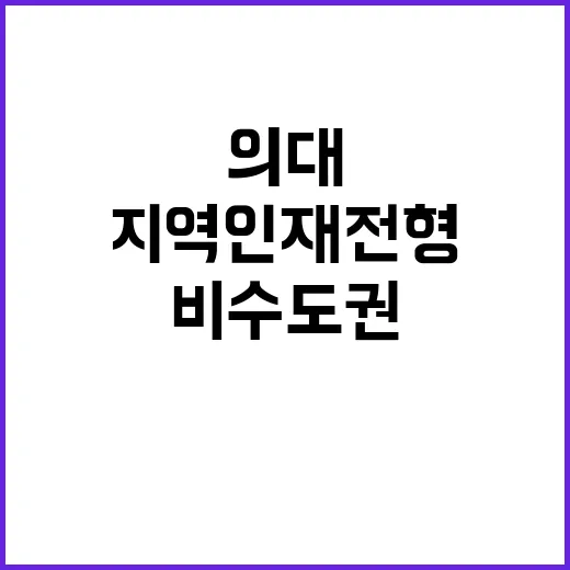 지역인재 전형 의대 진학 조건은 비수도권 학교!