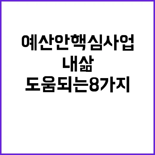 예산안 핵심 사업 내 삶 도움 되는 8가지!