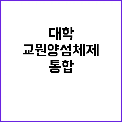 교원 양성체제 종합…