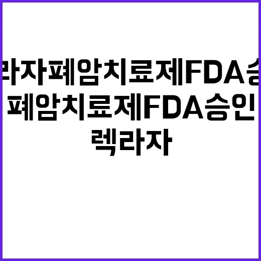 렉라자 폐암치료제 FDA 승인 소식 대공개!