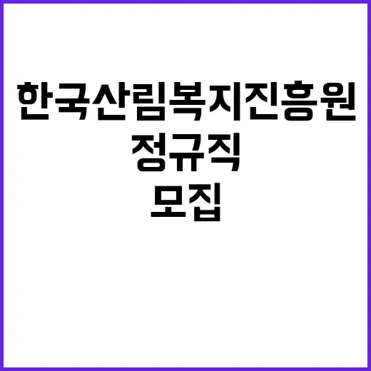 2024년도 하반기 한국산림복지진흥원 직원 채용 공고