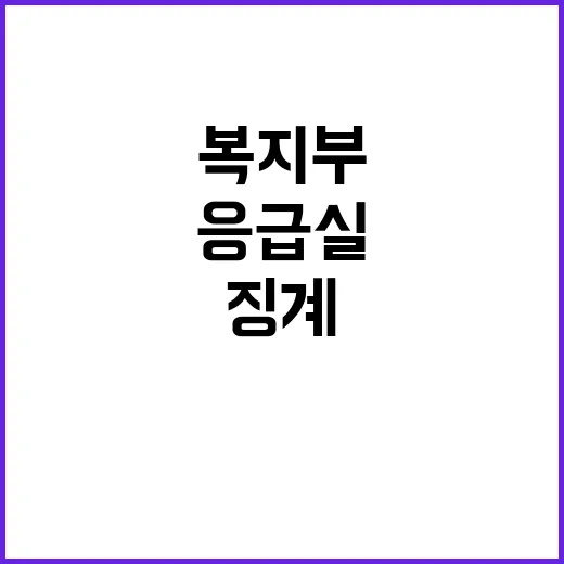 응급실 복지부 징계 검토 안 한 이유 공개!