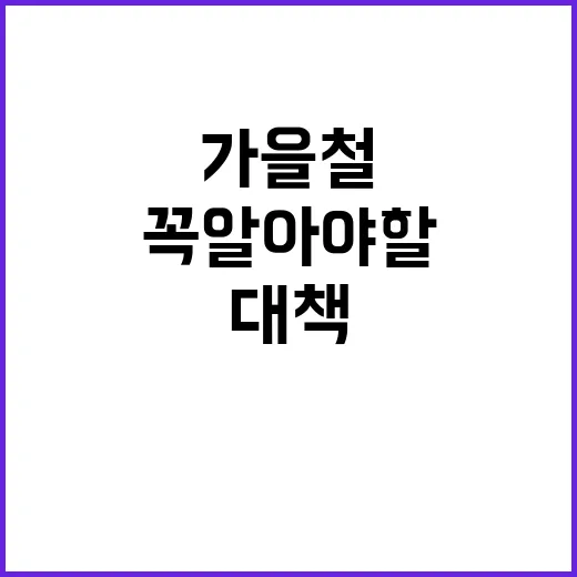 전력 위험 가을철 꼭 알아야 할 대책 공개!