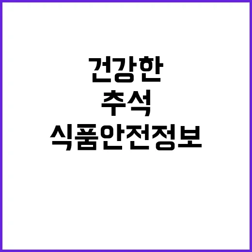 추석 건강한 식품 안전 정보의 비밀 공개!