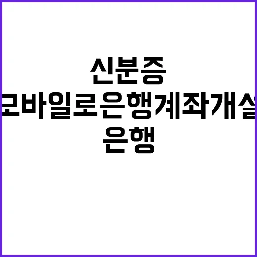 신분증 모바일로 은행계좌 개설 가능성!