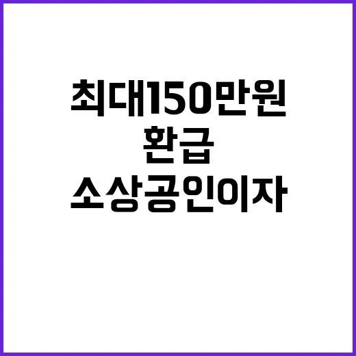 대출 소상공인 이자환급 최대 150만 원 신청하세요!