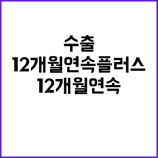 수출 호실적 12개월 연속 플러스 달성 가능성!