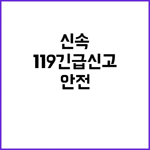 ‘119 긴급신고’ 신속함으로 안전한 미래 만든다!