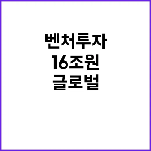 벤처투자 16조 원 확대…글로벌 유치 1조 원!