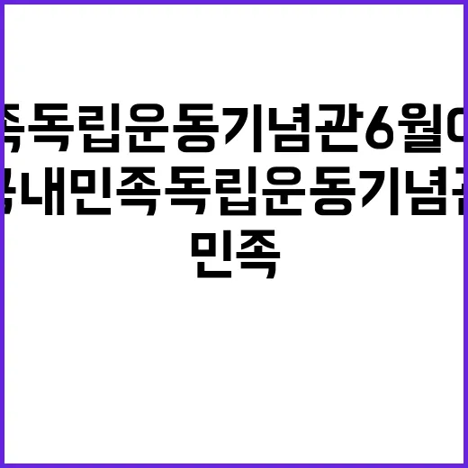 국내민족독립운동기념관 6월 이전 구상 밝혀졌다!