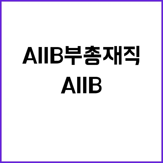 AIIB 부총재직 …