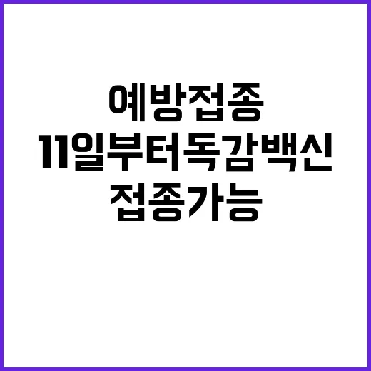 예방접종 11일부터…