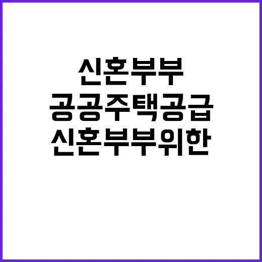 공공주택 공급 신혼…