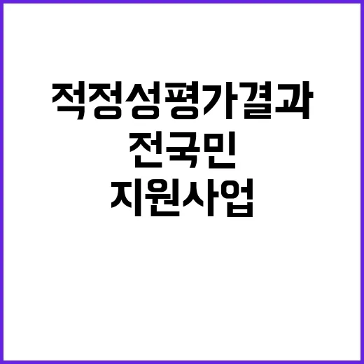 전국민 지원사업 복지부의 연내 적정성 평가 결과!