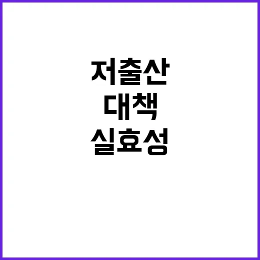 저출산 대책 실효성…