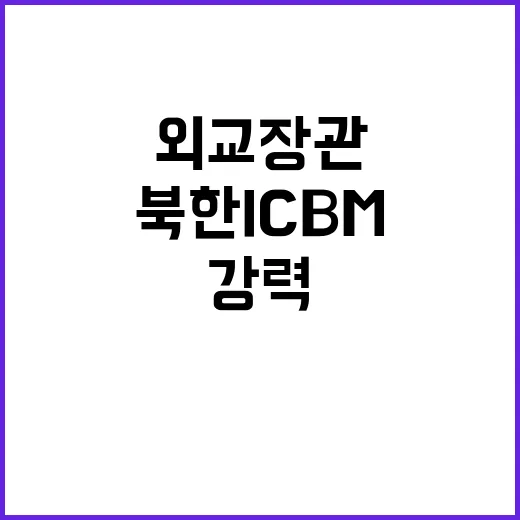 북한 ICBM 외교장관들의 강력한 규탄과 경고!