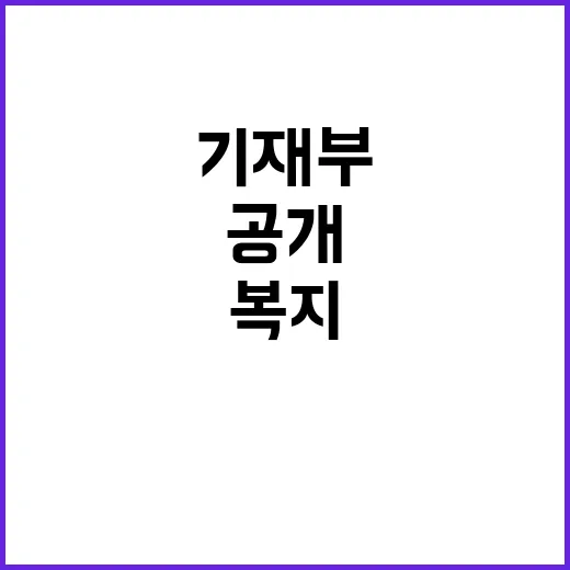 복지분야 확대 기재부의 진짜 이야기 공개!