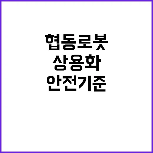 협동로봇의 안전기준 상용화 가능성 열리다!