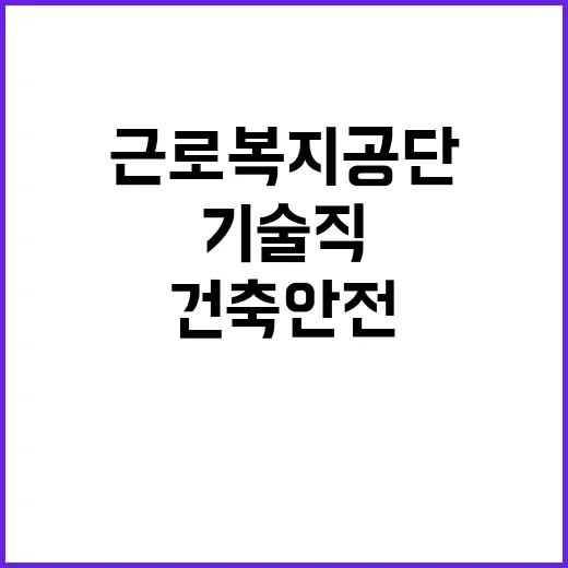 [근로복지공단] 기술기능직(기술_건축안전) 채용 공고