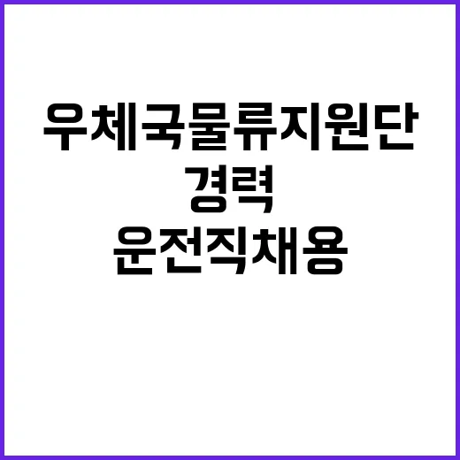 우체국물류지원단 광주지사 영암사업소 기간제(운전직) 채용 공고