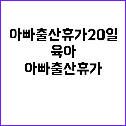 육아 지원 공무원 아빠 출산휴가 20일로 증가!