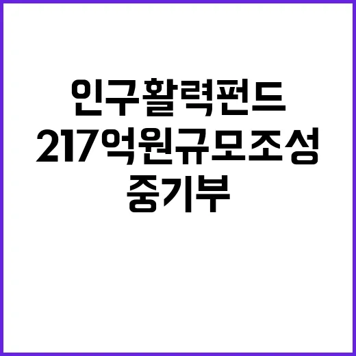 인구활력펀드 중기부…