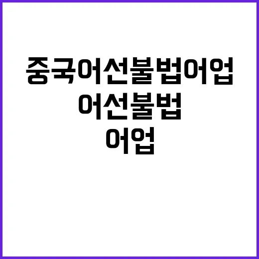 중국어선 불법 어업 무관용 원칙 적용!