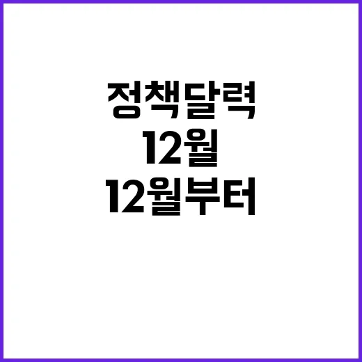 변화 12월부터 정책 달력이 새롭게 바뀌어!