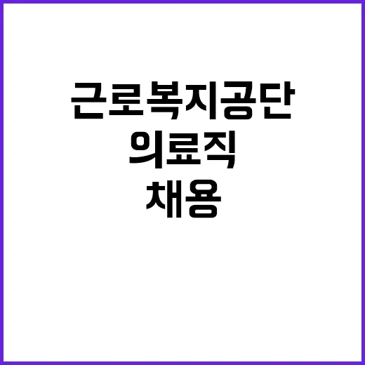 [근로복지공단] 의료직(물리·작업치료사) 채용 공고