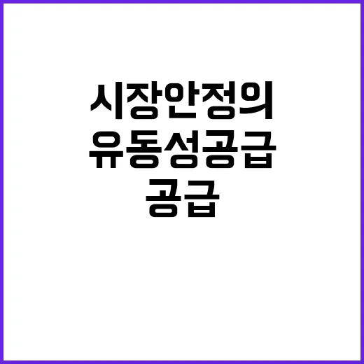 유동성 공급 시장 안정의 새로운 대책 공개!