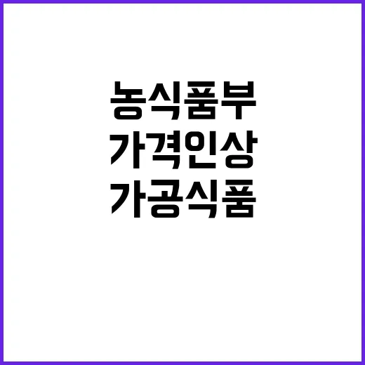 가공식품 가격 인상…